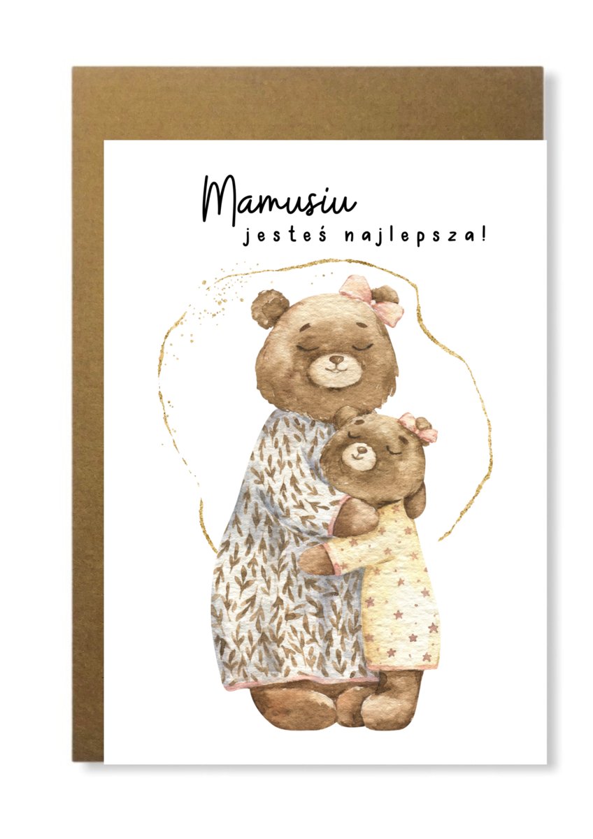 Kartka Dla Mamy Na Dzień Matki Prezent Z Misiem