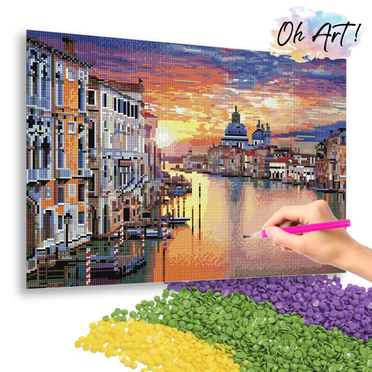 Haft Diamentowy Diamond Painting Mozaika 40X50 Cm / Wenecja O Zachodzie / Oh Art