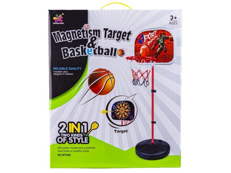 Zestaw Gier 2W1 Koszykówka Dart Rzutki 166Cm