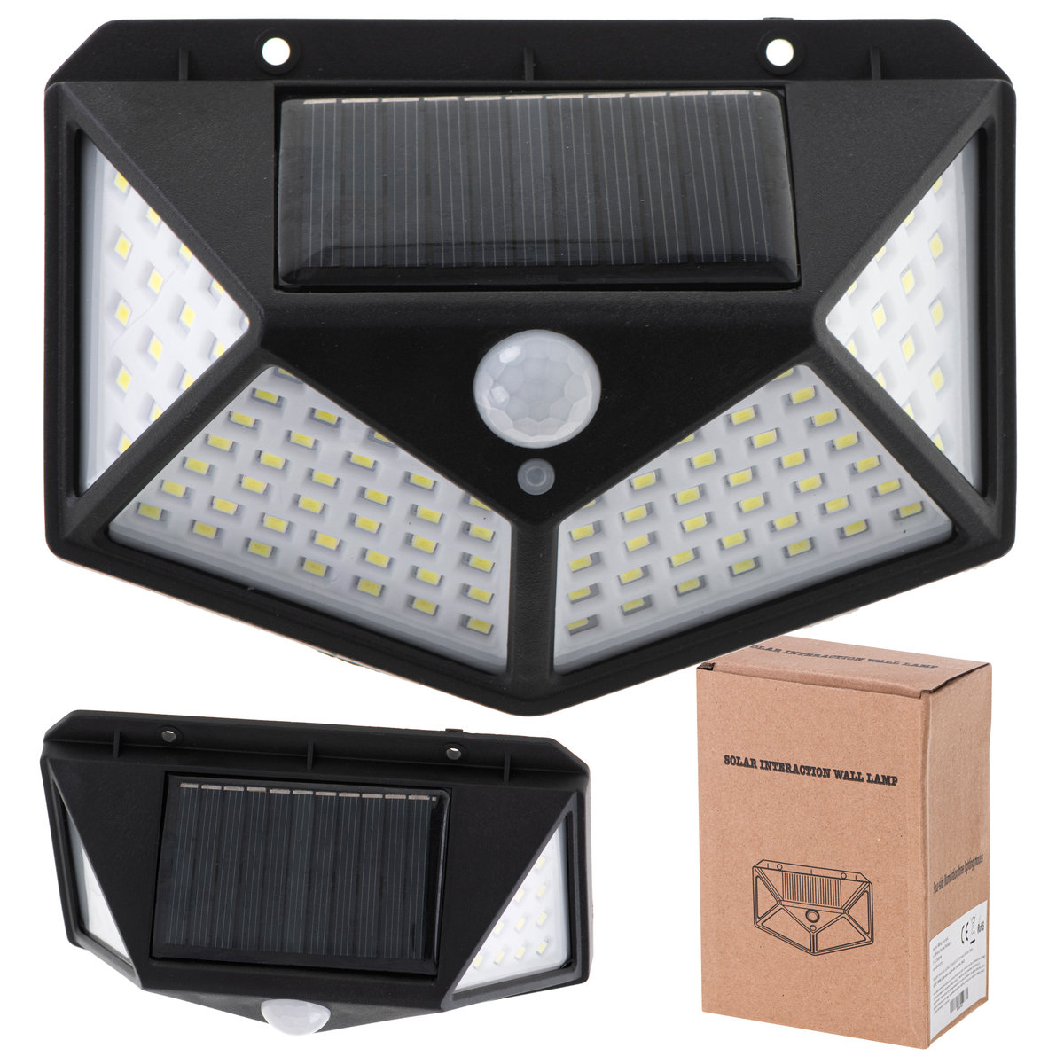 Lampa Solarna Czujnik Ruchu I Zmierzchu 100Led 3 Tryby