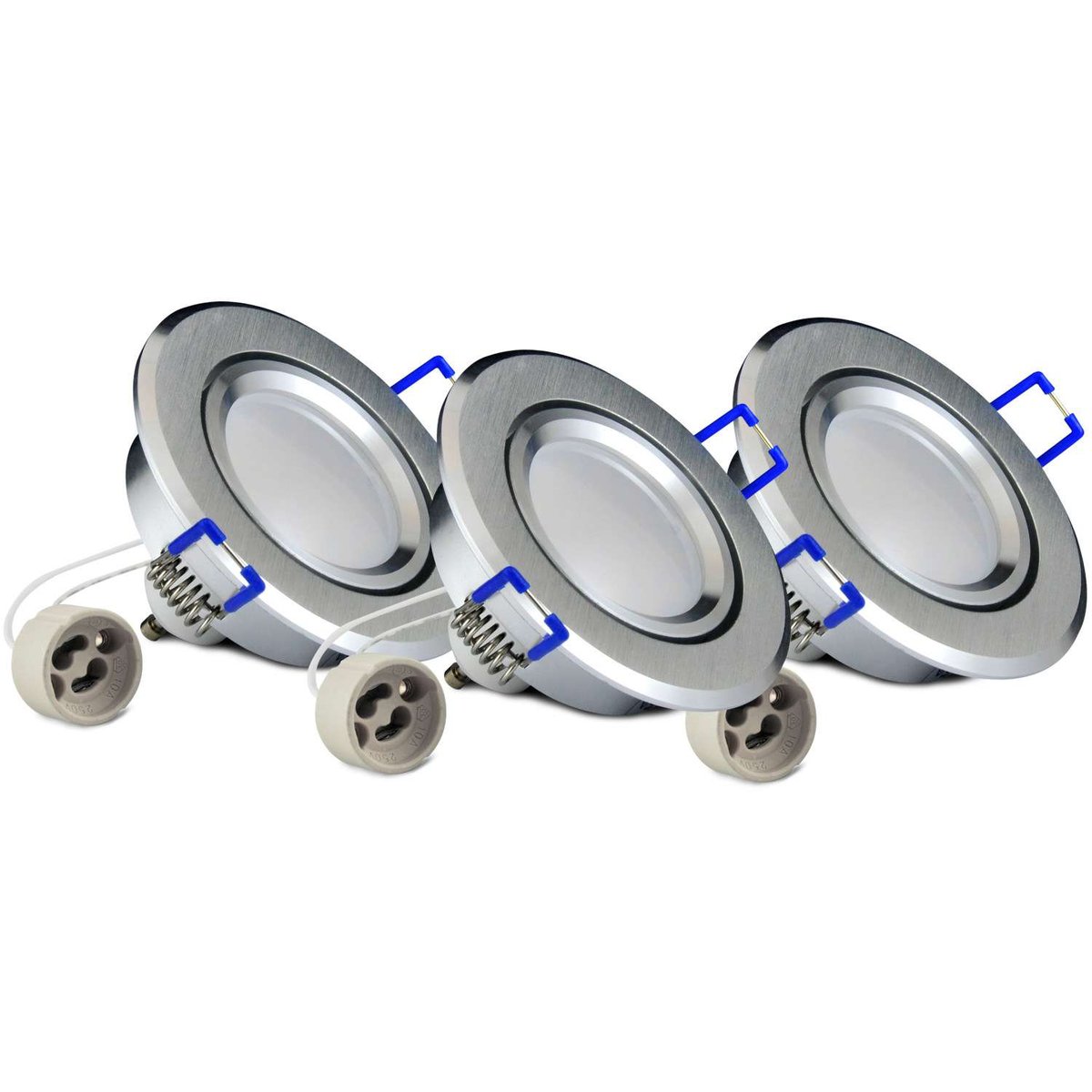 Polux Zestaw 3 oczek SUN LED GU10 3x3,5W 305275 Srebrny szczotkowany