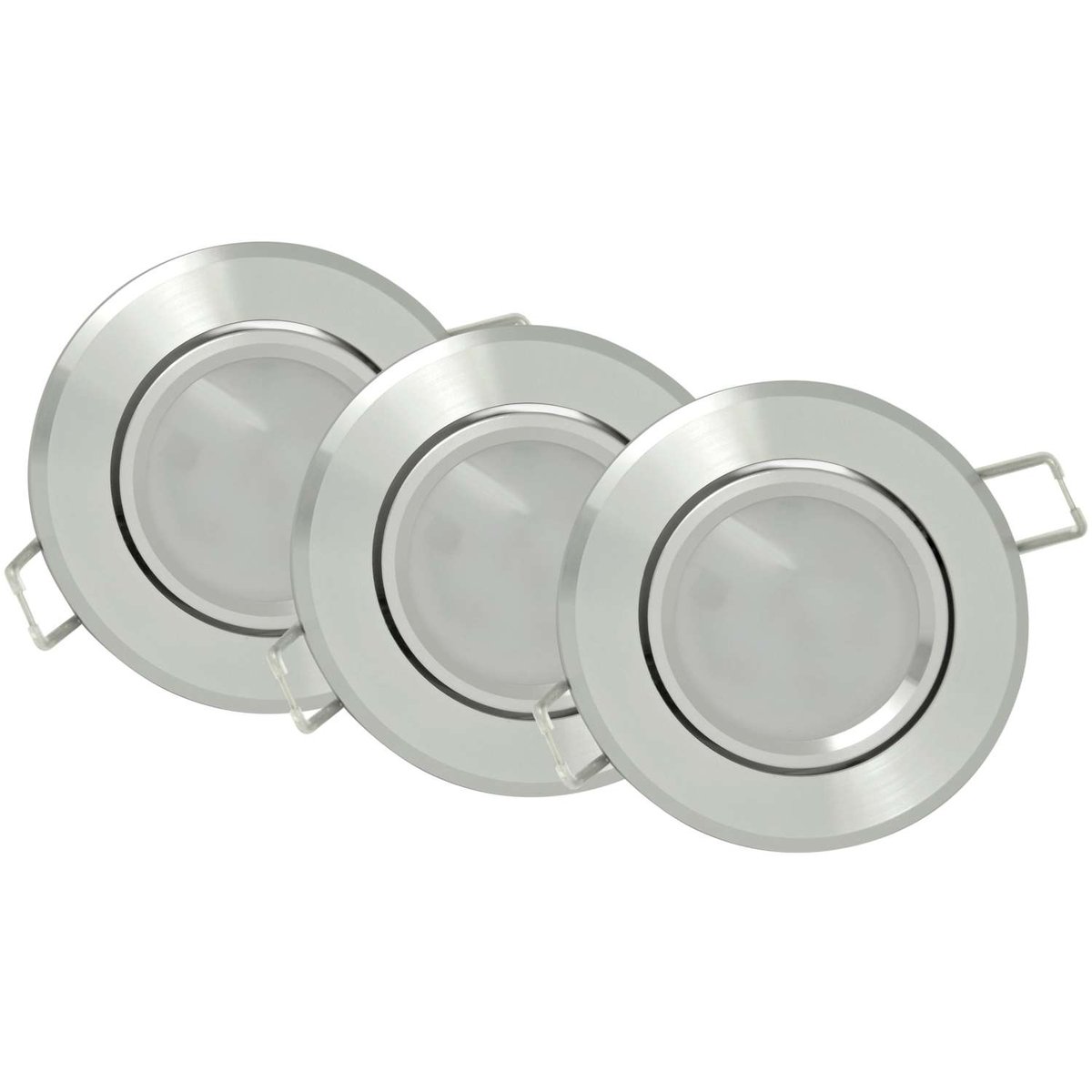 Polux Zestaw 3 oczek SUN LED GU10 3x3,5W 305268 Srebrny połysk