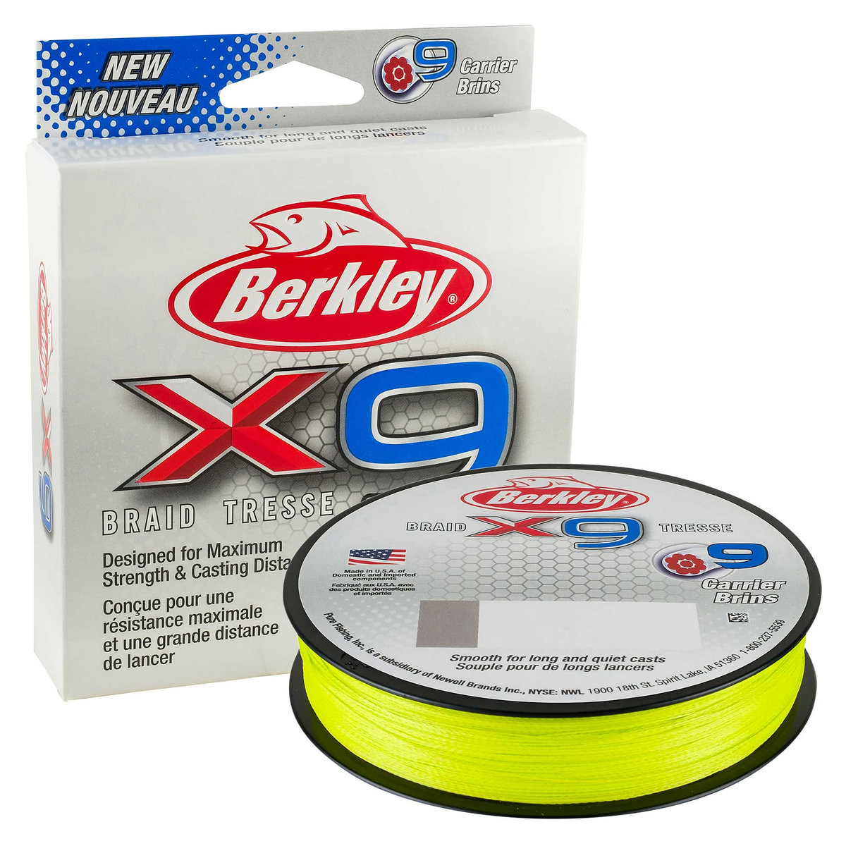 Plecionki Berkley X9 Braid Fluro Green 150M 0,10 Mm