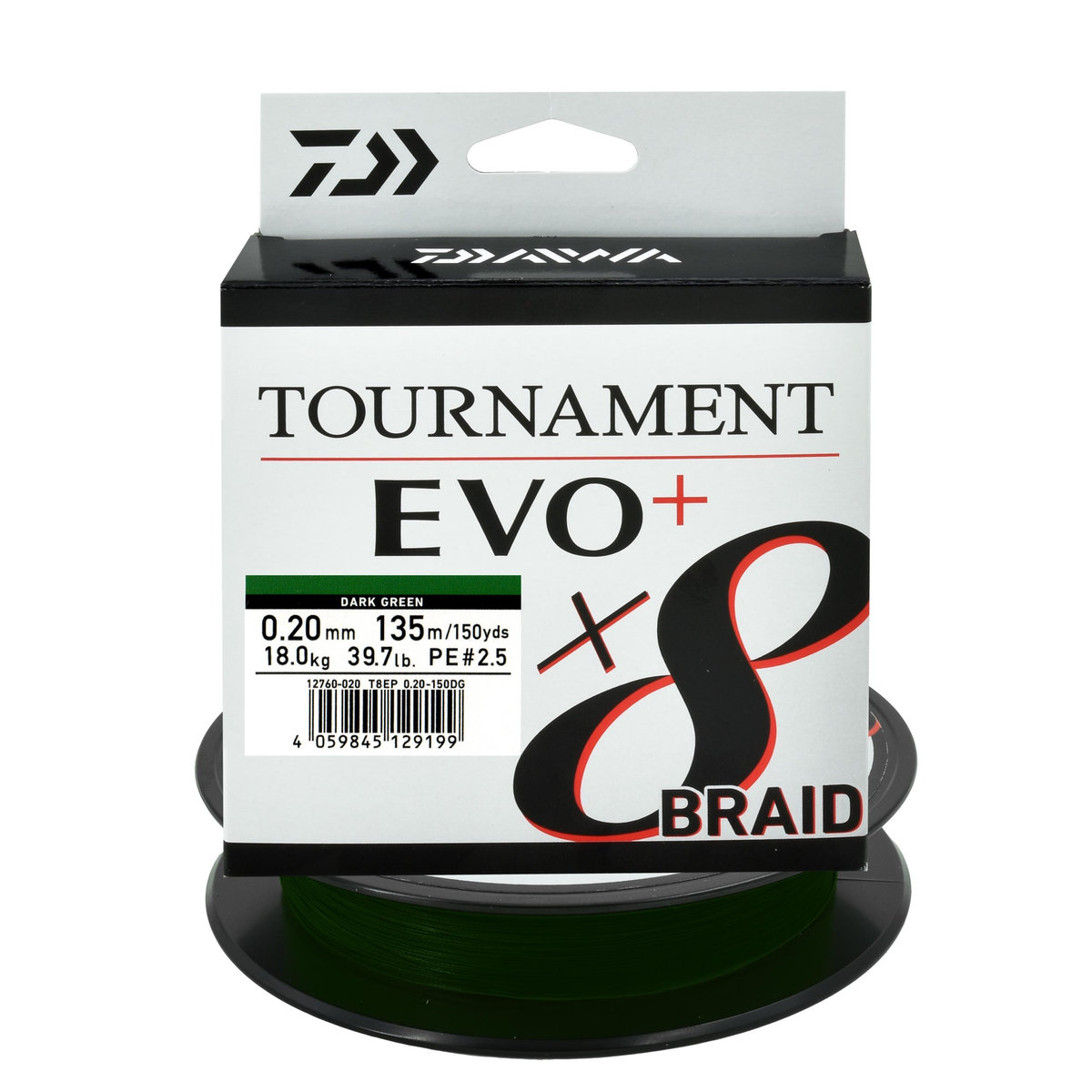 Plecionki Daiwa Torunament X8 Evo 135M Zielone 0,20 Mm