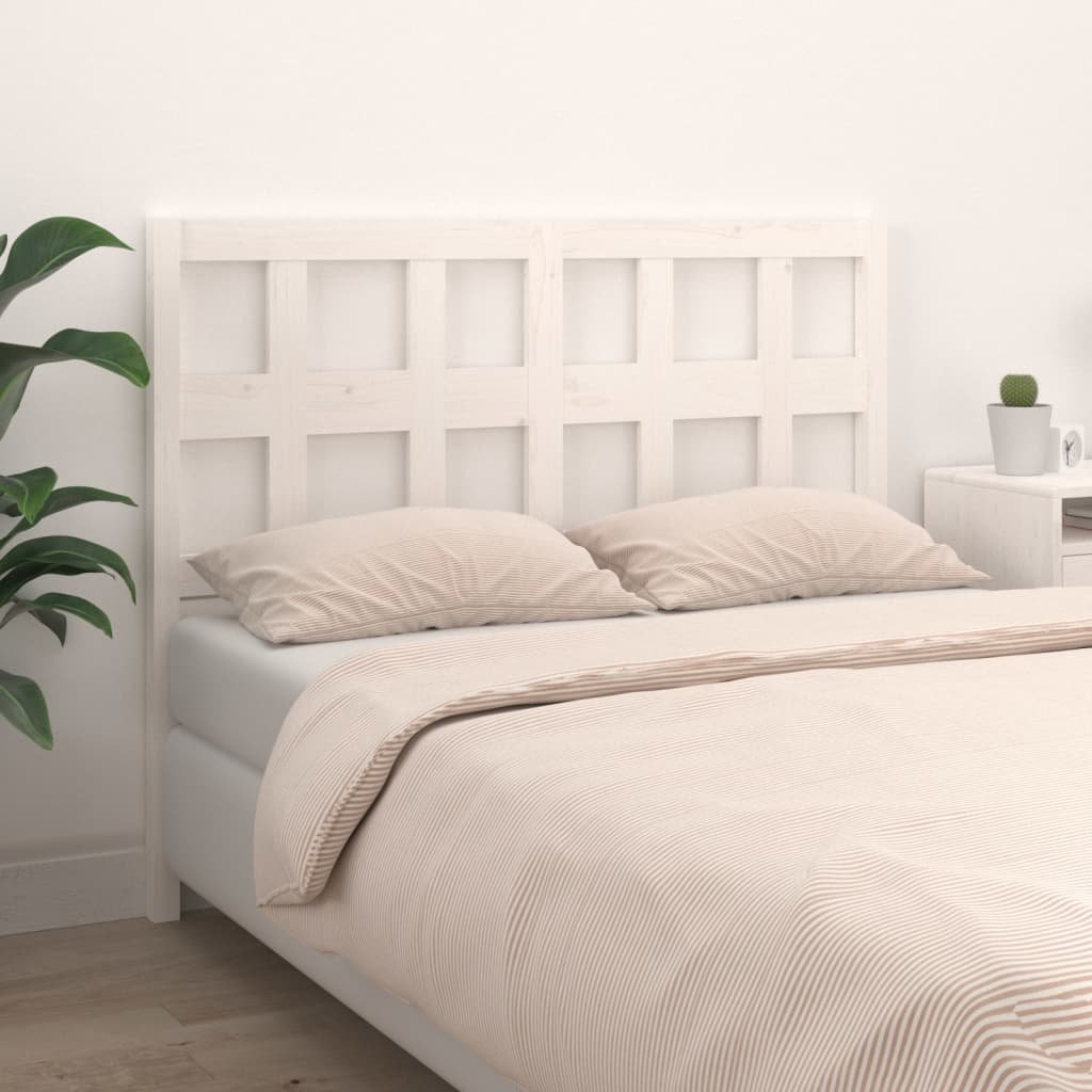 Lumarko Wezgłowie łóżka, białe, 145,5x4x100 cm, lite drewno sosnowe