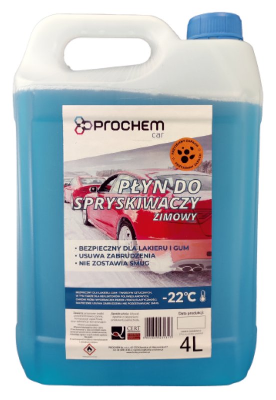 Zimowy płyn do spryskiwaczy -22 °c 4l Prochem