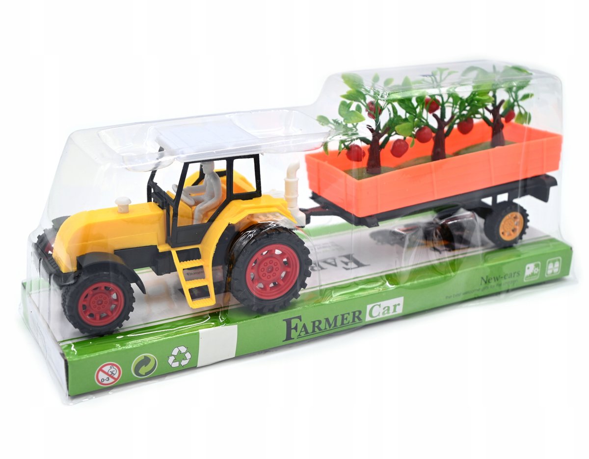 Traktor Z Przyczepą Zabawka 30Cm Różne Kolory