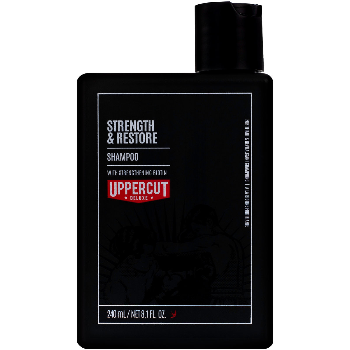 Uppercut Deluxe, Strenght & Restore Shampoo, wzmacniająco-odbudowujący szampon do włosów dla mężczyzn, 240ml