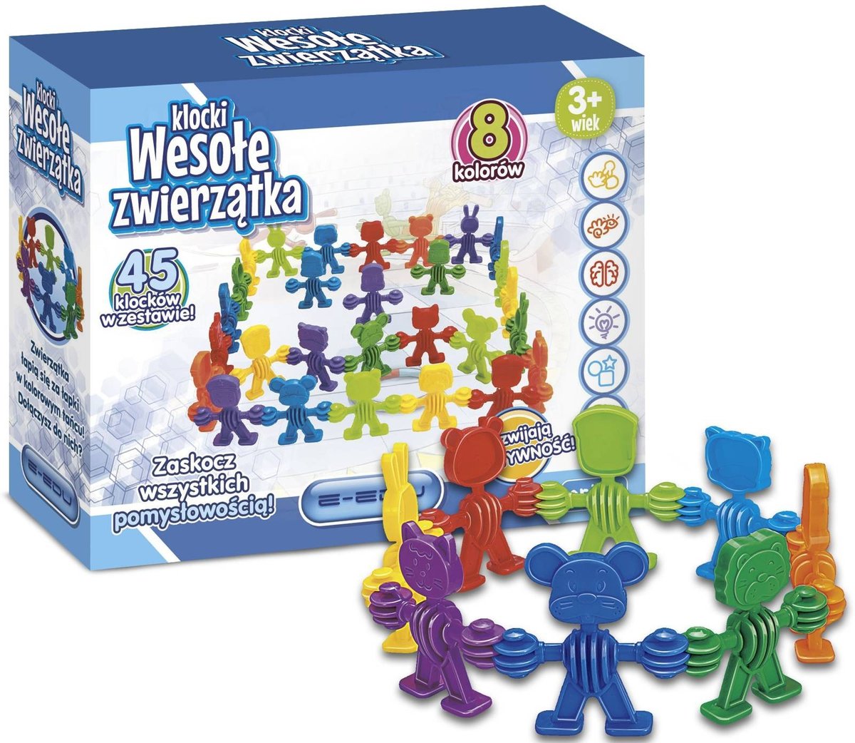 Klocki Wesołe Zwierzat E-Edu 28691 Artyk