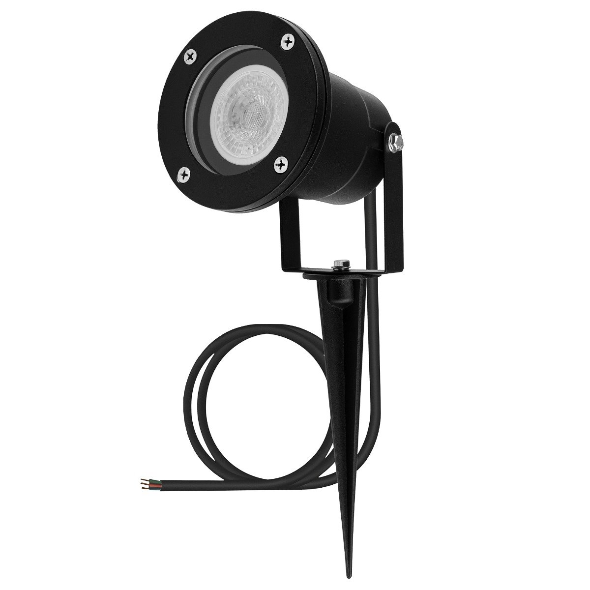 Lampa Ogrodowa Wbijana Led Gu10  Ip65 Wodoszczelna Czarna Z Przewodem 1M Horti Lumiled