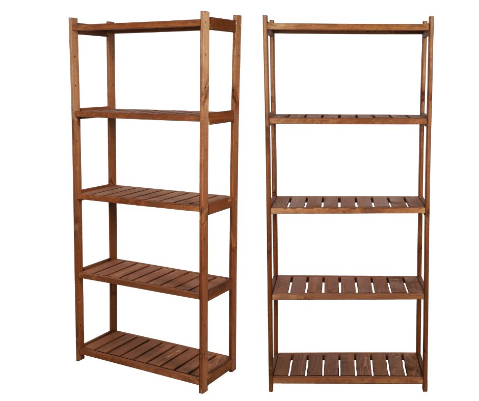 Regał Drewniany Do Spiżarni Lsr 5 Półek Prostych Brązowy, Półki Proste 5 Szt, Drewno Sosnowe / Wamar-Sosenka