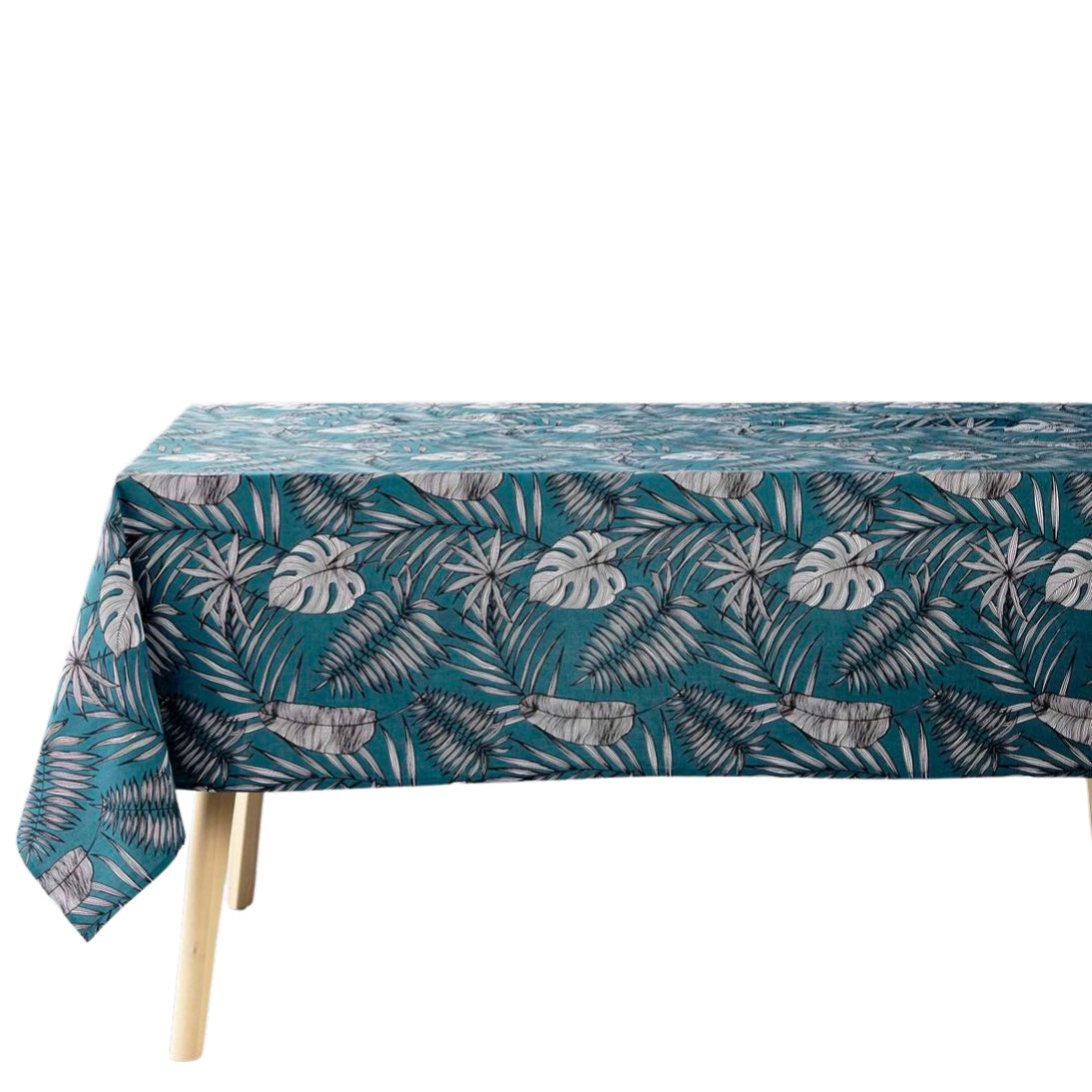 Obrus prostokątny z motywem liści egzotycznych, 140 x 240 cm
