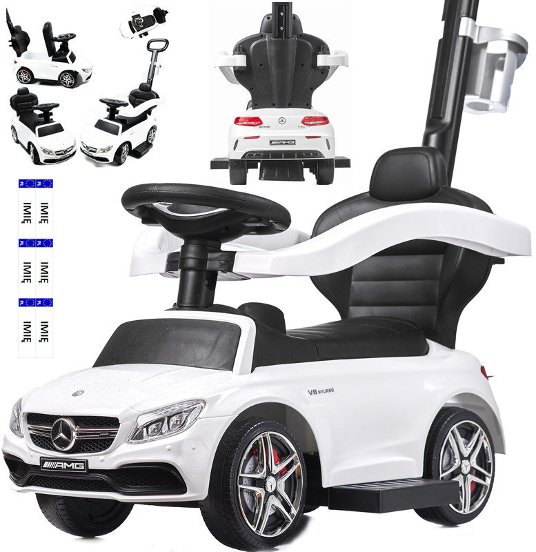 Jeździk Pchacz Mercedes 3W1 Autko Samochodzik Duży - Biały