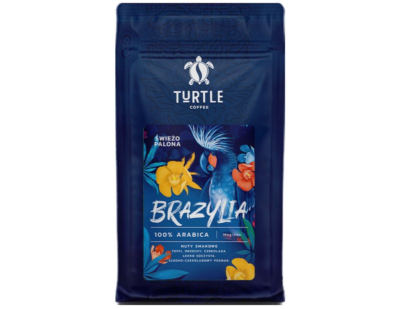 Kawa ziarnista świeżo palona Brazyia 1kg Turtle coffee