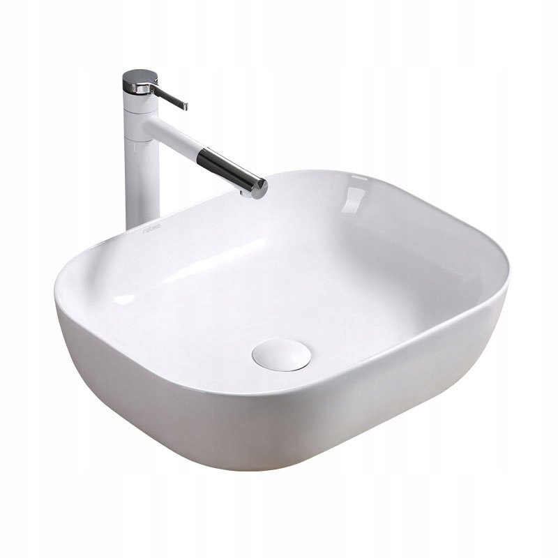 Umywalka Nablatowa Ceramiczna Stawiana Biała 41X31
