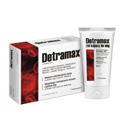 Detramax, 60 Tab + Żel Chłodzący Do Nóg, 75ml