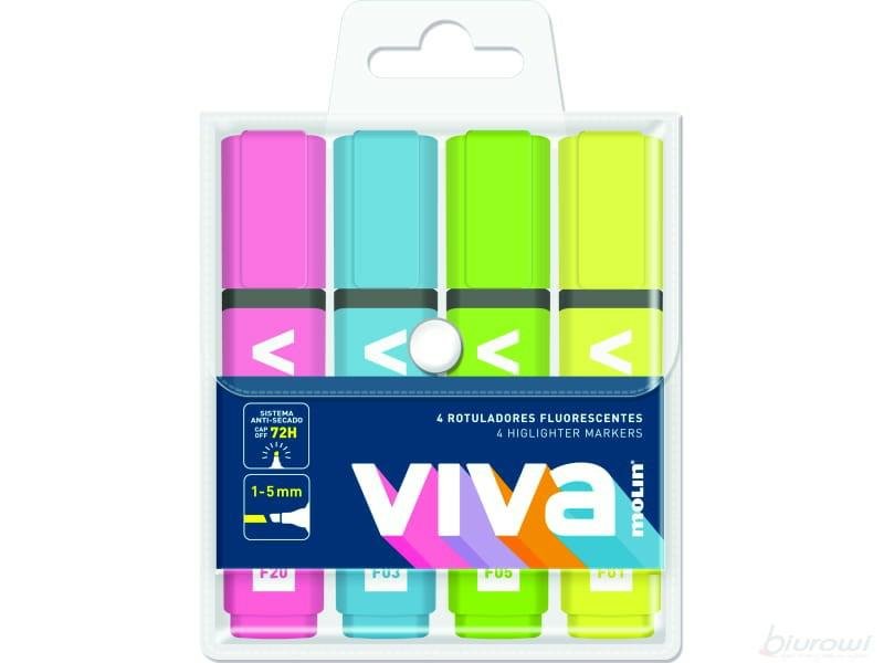 Zestaw 4 Zakreślaczy Fluo Viva