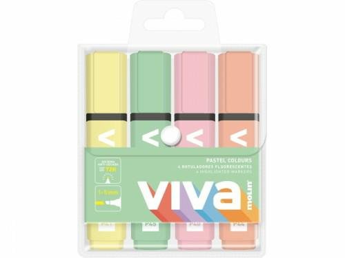 Zestaw 4 Zakreślaczy Pastelowych Viva