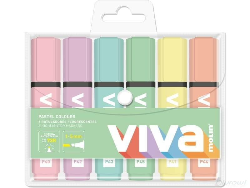 Zestaw 6 Zakreślaczy Pastelowych Viva