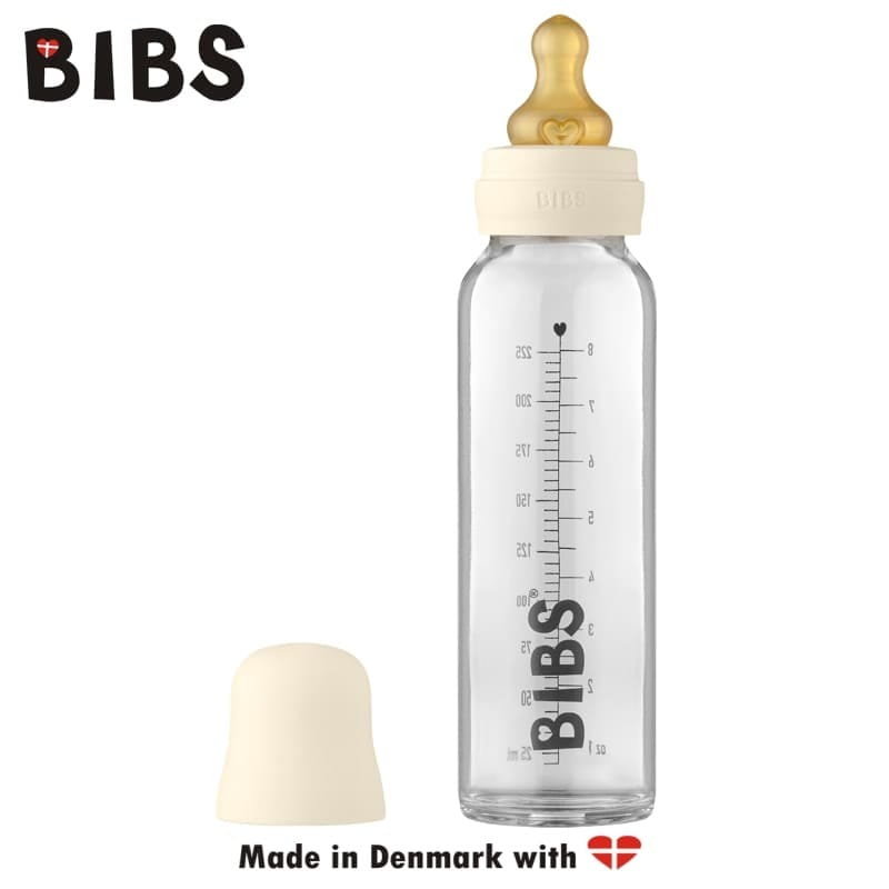 Bibs Baby Glass Bottle Ivory Antykolkowa Butelka Szklana Dla Niemowląt 225 Ml