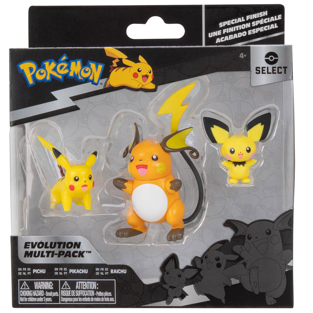 Figurki Ewolucje, Pikachu, Pichu, Raichu - Jazwares