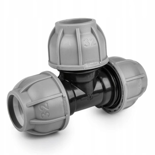 BRADAS Trójnik do rur PE 32mm PN10 BRADAS 6868 DSRA10T32