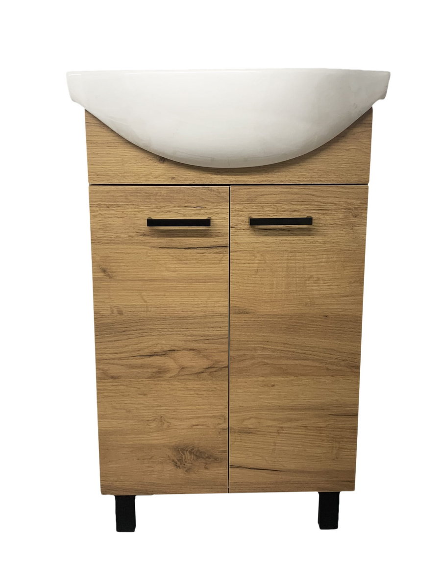 Szafka Łazienkowa Z Umywalką Mea Dąb Craft 50 Cm