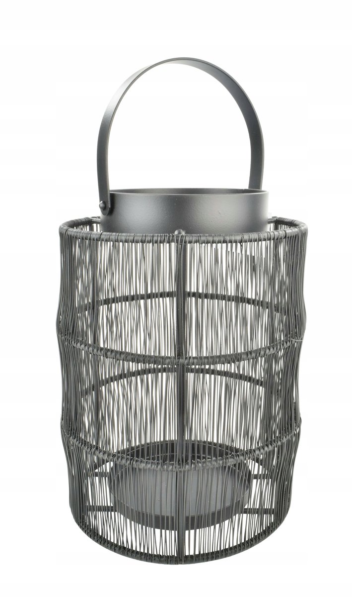 Latarnia Dekoracyjna Metalowa Kolor Czarny 23 Cm