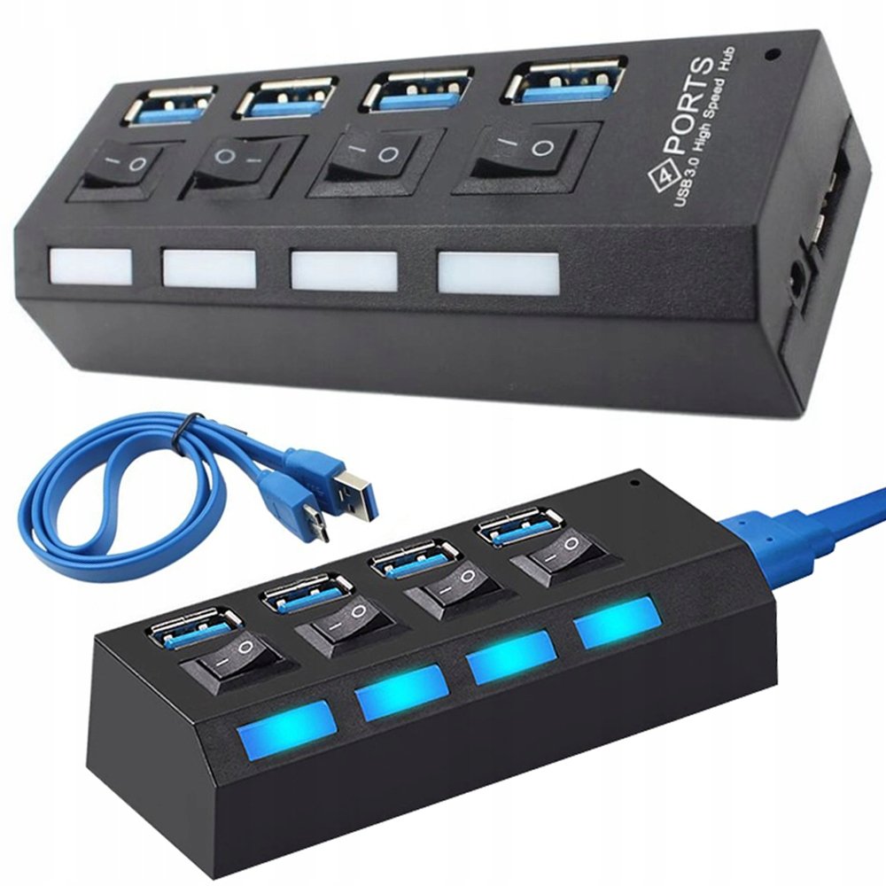 Rozgałęźnik Rozdzielacz Portów Hub Usb 4X Usb 3.0