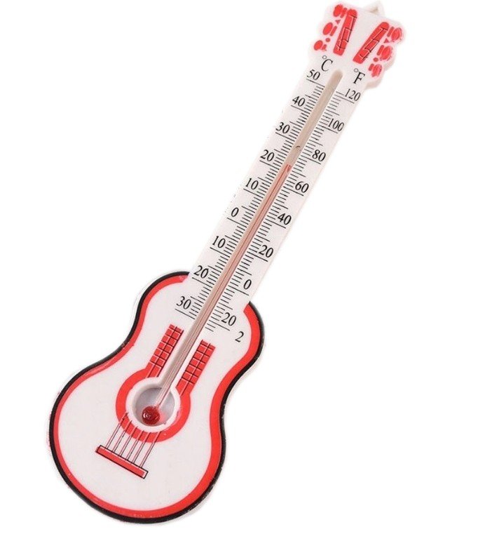 Termometr Pokojowy Gitara, Wewnętrzny Biały, 20 Cm