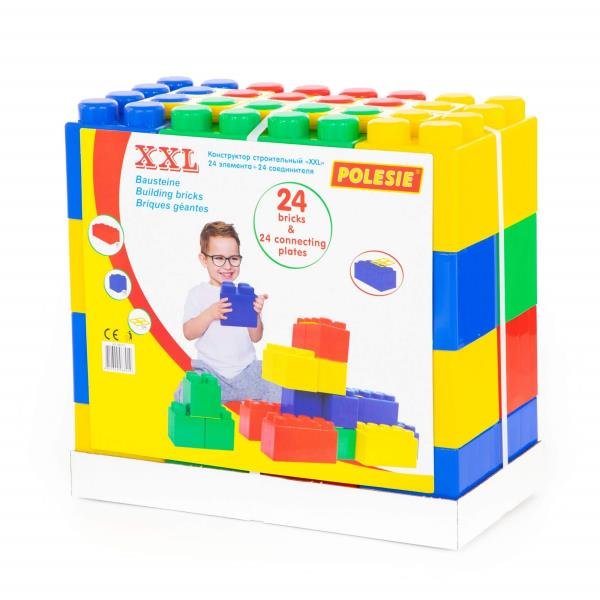 Polesie 68019 Klocki Budowniczy Xxl 24El + Łącznik Do Klocków (68019 Polesie)