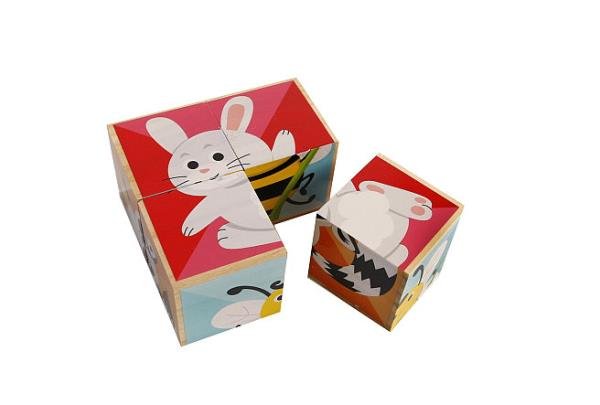 Klocki Obrazkowe Zwierzęta 10X10X5Cm Hipo (610017)
