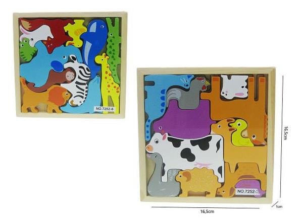 Hipo, puzzle, Zwierzęta Domowe/Dzikie, Układanka Drewniana