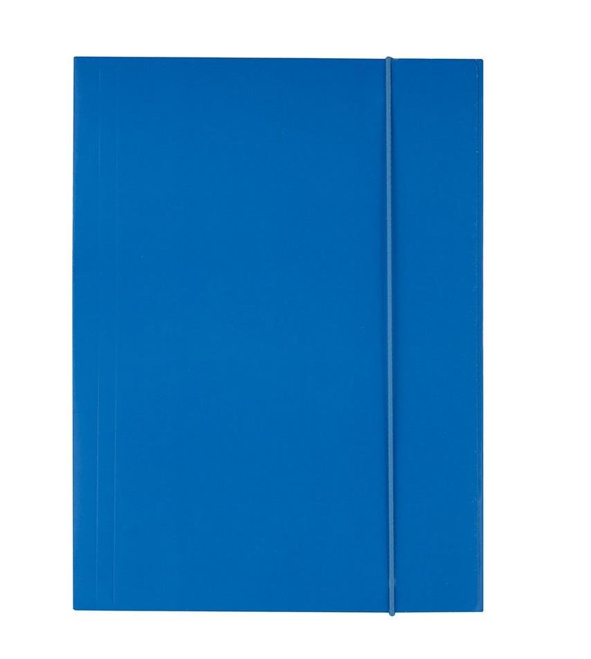 D.rect Teczka A4 kartonowa z gumką niebieska 300g