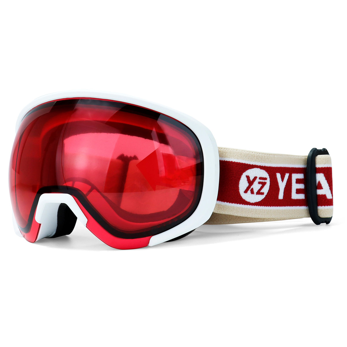 Black Run Gogle Narciarskie I Snowboardowe Czerwony/Matowy Biały