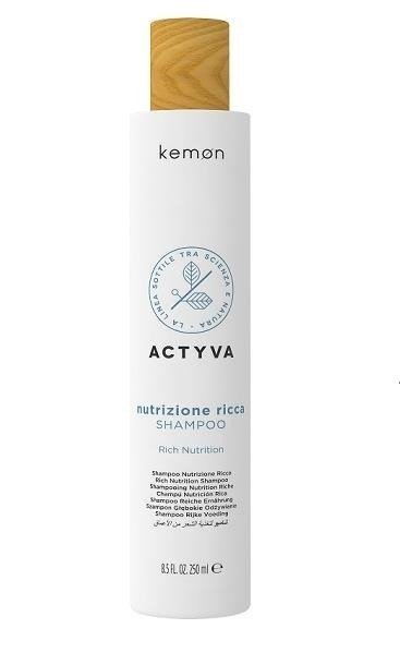 Kemon Actyva Nutrizione Ricca Szampon Intensywnie Nawilżający Do Suchej Skóry Głowy I Bardzo Suchych Włosów 250Ml