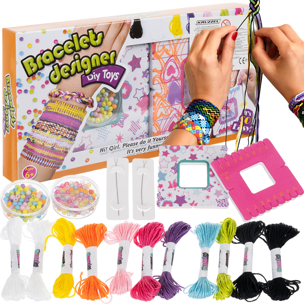 Zestaw do Robienia Biżuterii Bransoletek DIY 17 el KRUZZEL