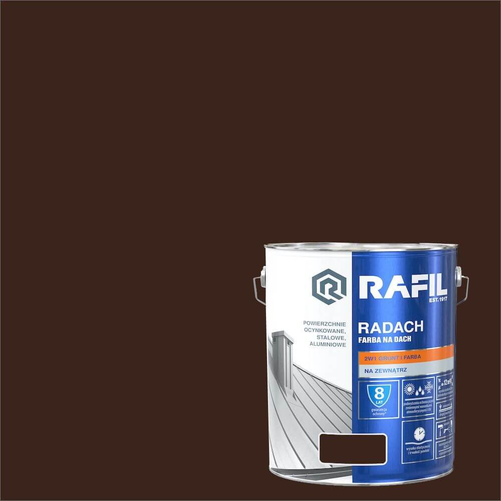 Farba na dach Rafil Radach brązowy czekoladowy RAL8017 10l
