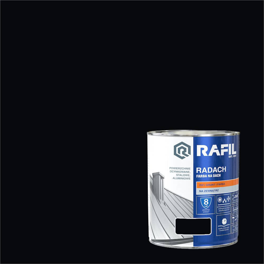 Farba na dach Rafil Radach czarny głęboki RAL9005 0,75l