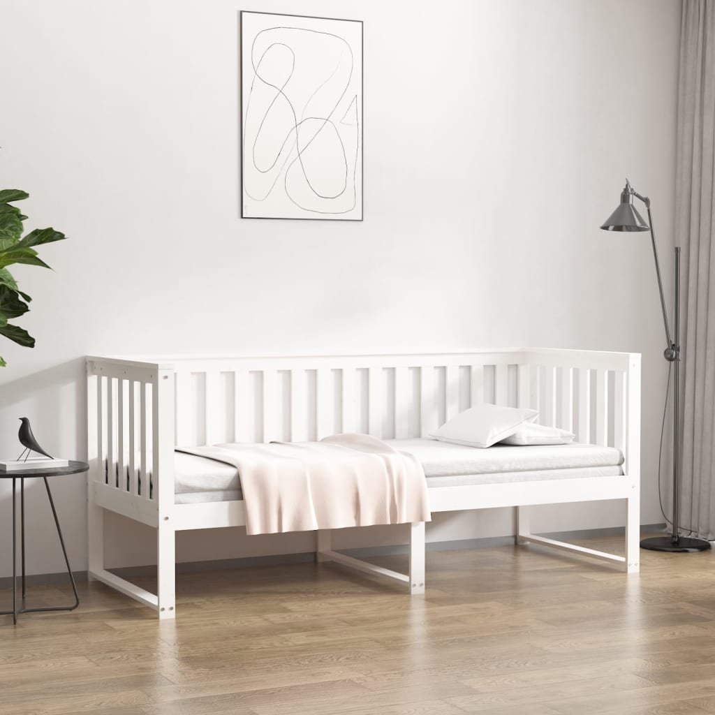 Lumarko Łóżko dzienne, białe, 80x200 cm, lite drewno sosnowe
