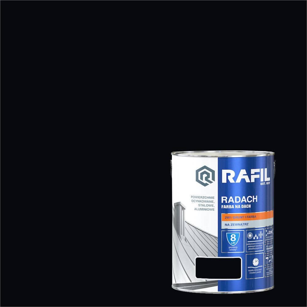 Farba na dach Rafil Radach czarny głęboki RAL9005 5l