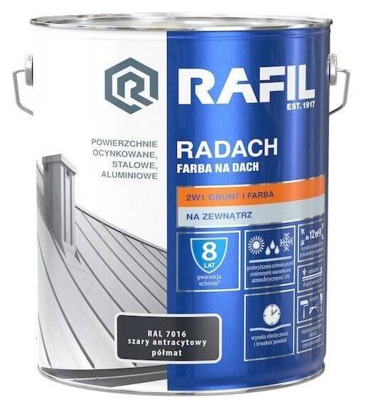 Farba na dach Rafil Radach szary anracytowy RAL7016 10l
