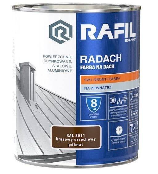 Farba Na Dach Radach 0,75L Brązowy Orzech Ral 8011 Rafil