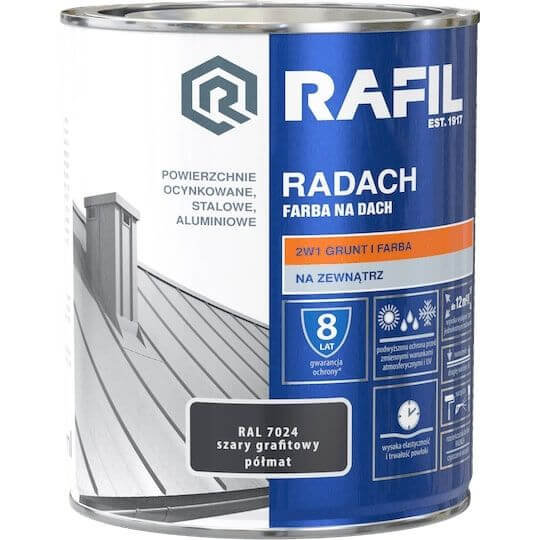 Radach szary grafitowy RAL 7024 połysk 0,75L