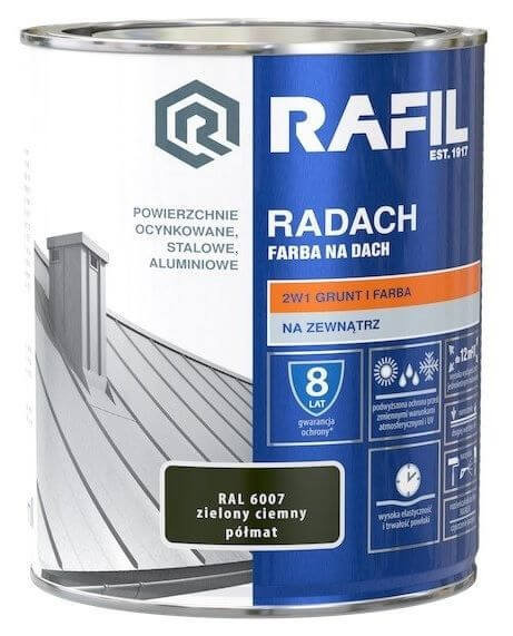 Radach zielony ciemny RAL 6007 półmat 0,75L