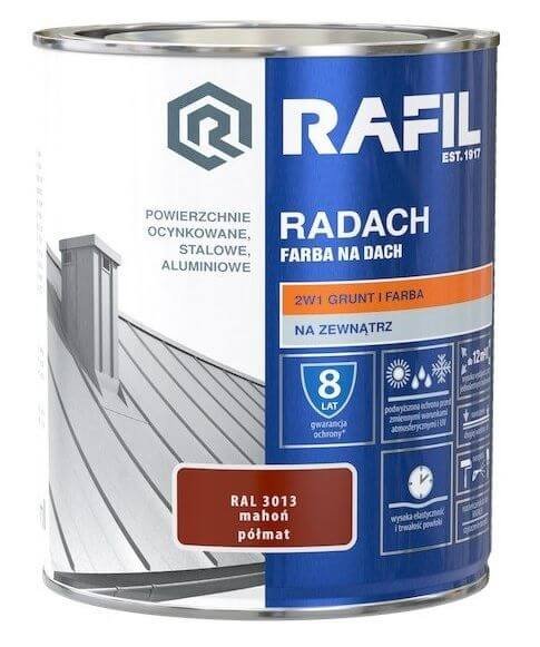 Farba Na Dach Radach 10L Mahoń Ral 3013 Rafil
