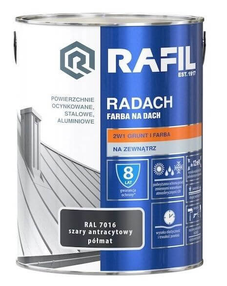 Farba na dach Rafil Radach szary anracytowy RAL7016 5l