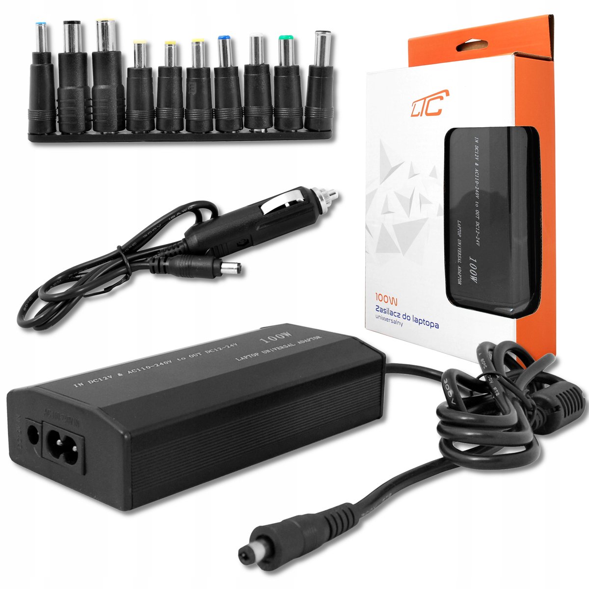 LTC Zasilacz do laptopa  Zasilacz uniwersalny do laptopa 100W 12V/230V LTC LXG211