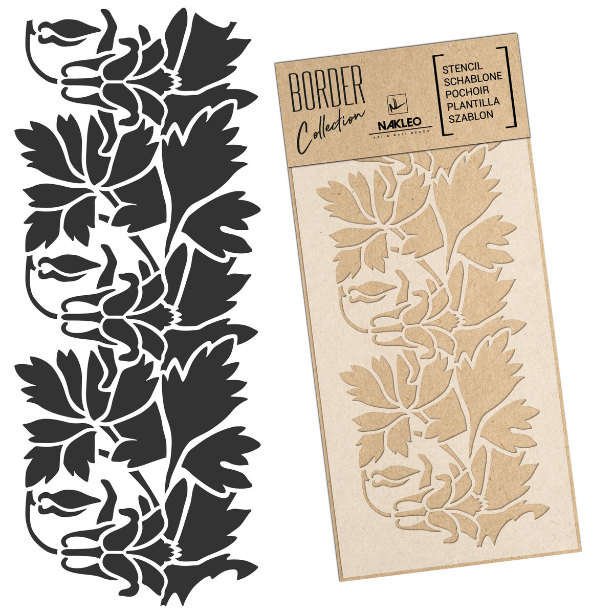 szablon malarski border – bordiura // ORNAMENT SECESYJNY #4 - Rozmiar L (45x95 cm)