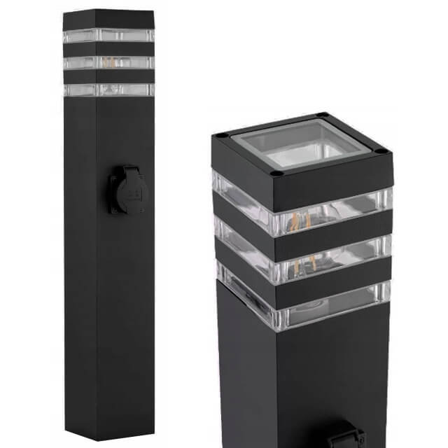 Stojąca lampa zewnętrzna SLP8001 do ogrodu nowoczesna czarna